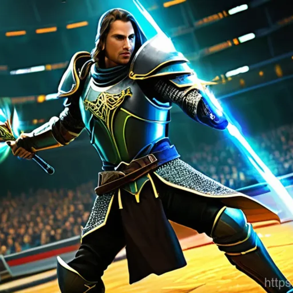 세븐나이츠 버프 아이템 추천 - **Arena Duel - First Turn Advantage:**
A dynamic, action-packed fantasy battle scene in a grand ...