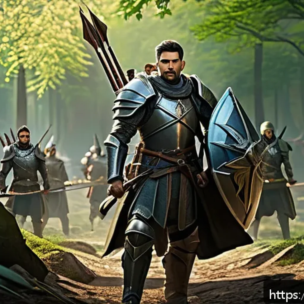 세븐나이츠 실시간 대전 승률 높이는 법 - A dynamic battle scene featuring a well-balanced fantasy RPG team in a lush, detailed battlefield. T...