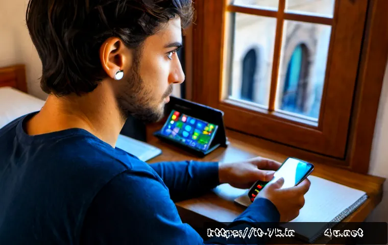 Home 17 세븐나이츠 초보자 필수 공략 - Photorealistic Italian young adult beginner gamer at a tidy apartment desk in Rome, studying a fanta...