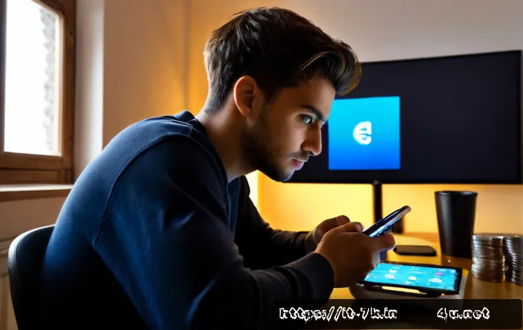 세븐나이츠 실시간 대전 팁 - Photorealistic Italian young adult gamer studying a real-time mobile strategy battle on a smartphone...